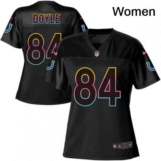 Womens Nike Indianapolis Colts 84 Jack Doyle Game Black Fashion NFL Jersey